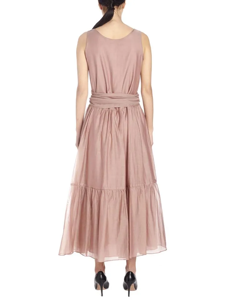 'S Max Mara Manche Belted Ruffle Dress