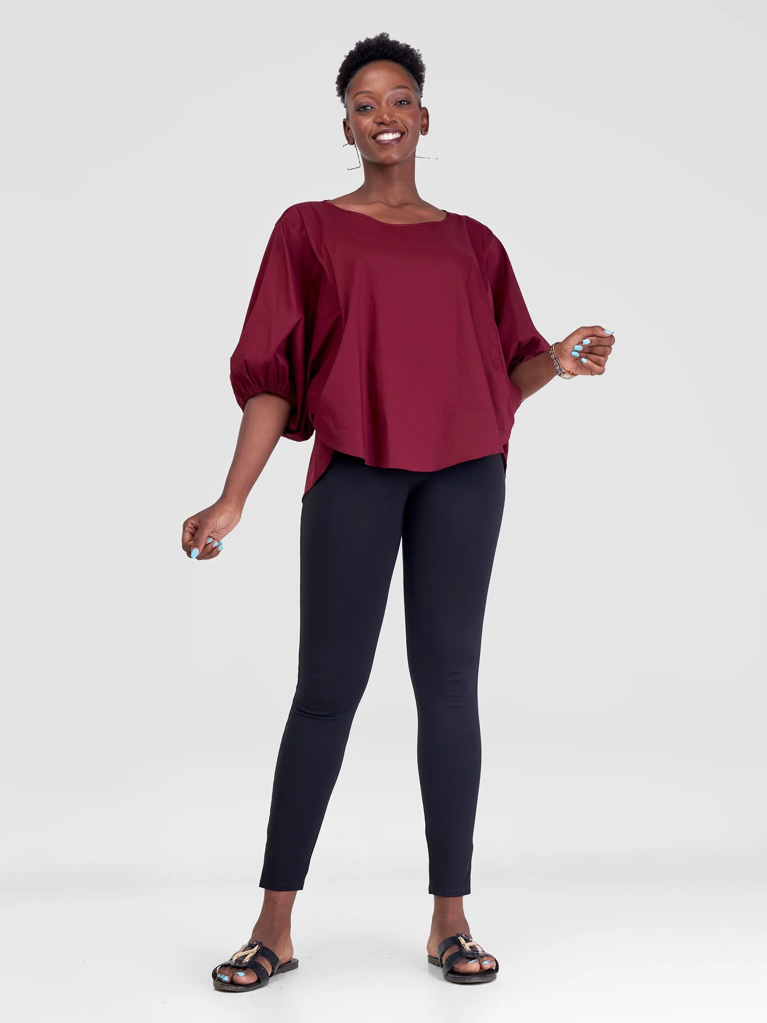 Safari Zene Dolman Top - Maroon