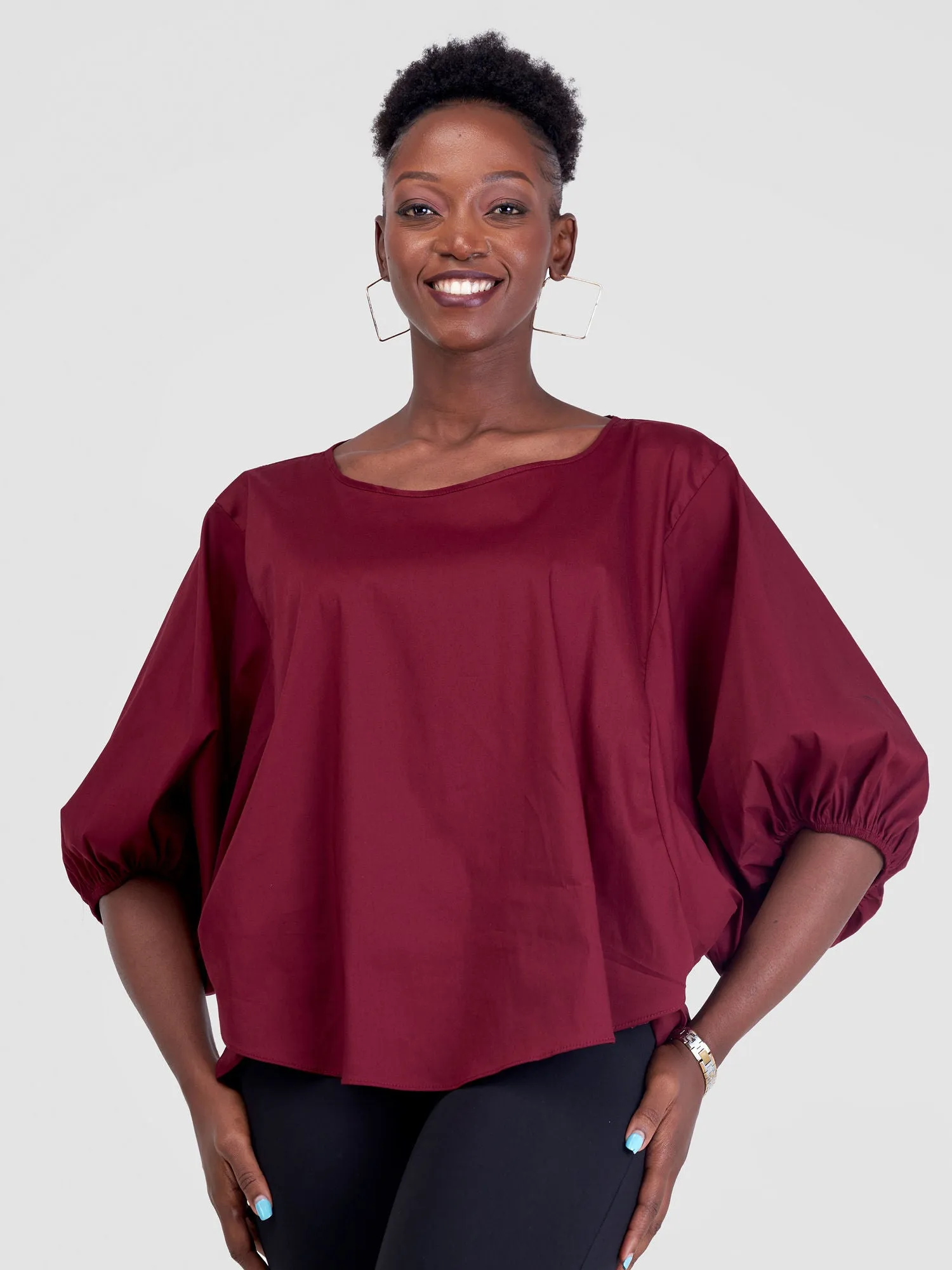 Safari Zene Dolman Top - Maroon