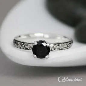 Sterling Silver Black Spinel Promise Ring | Moonkist Designs