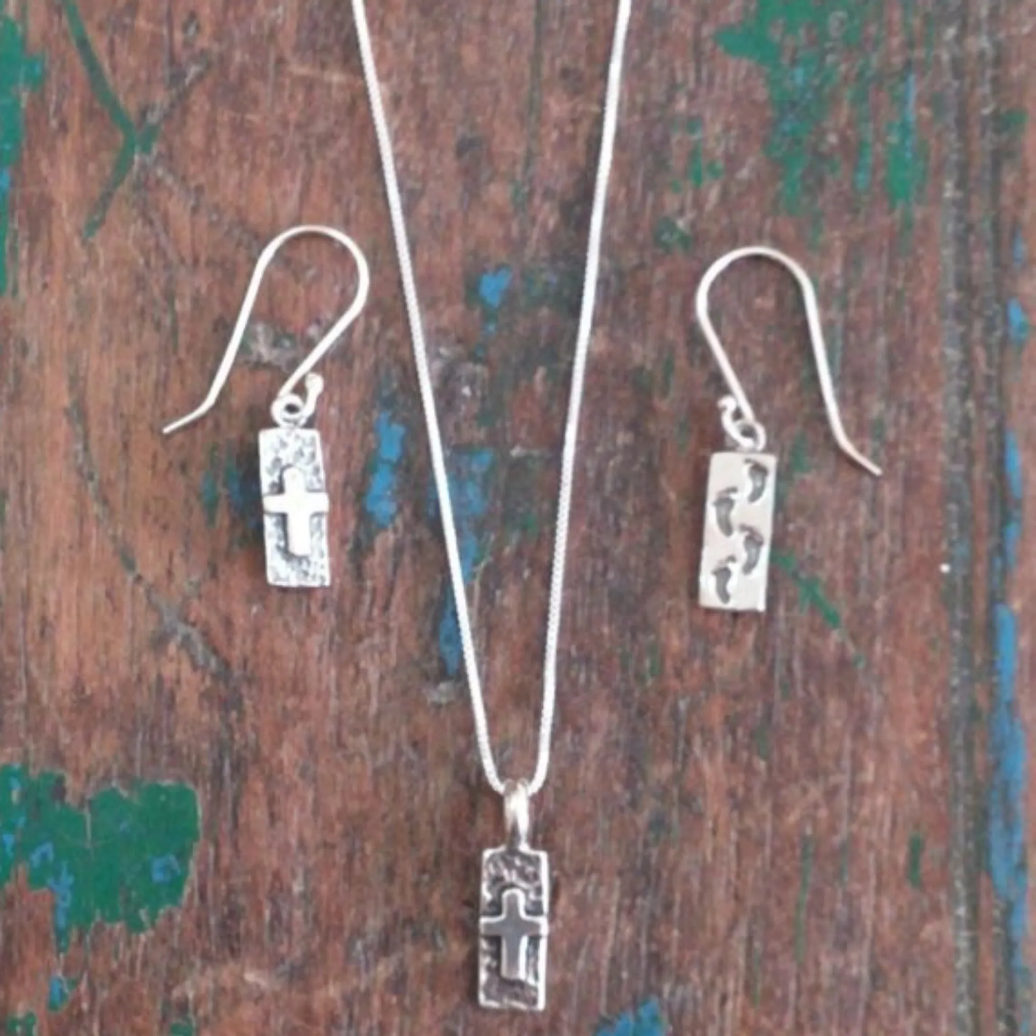 Sterling Silver cross earrings from the Holy Land  Christmas gift for her