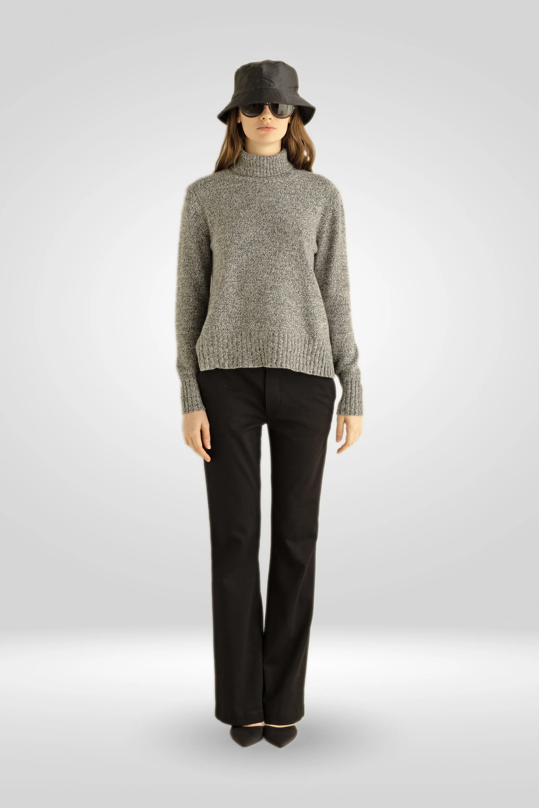 Sweater with Roll Neck Mouliné Effect M680 9500