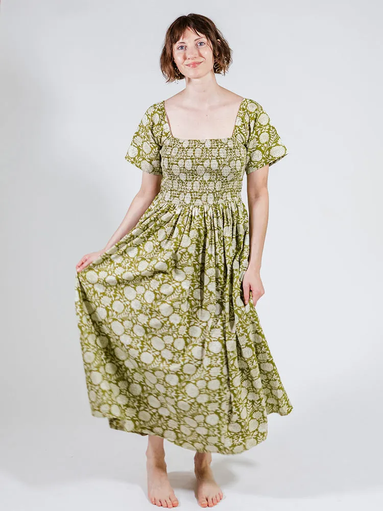 Teddy Midi Dress - Pear Floral