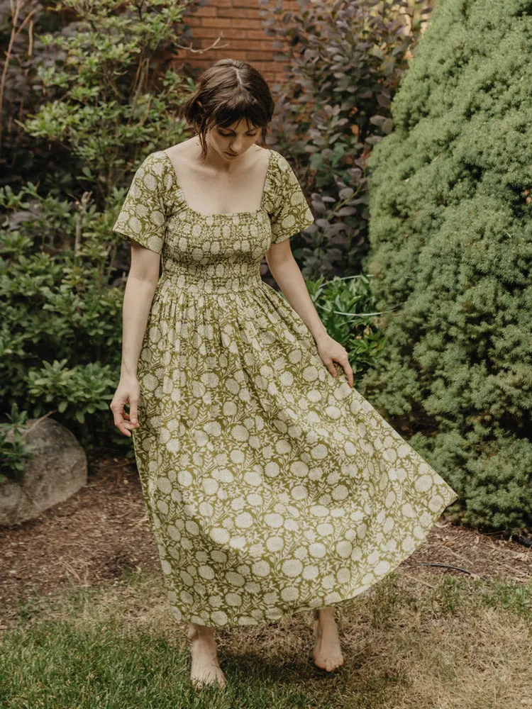 Teddy Midi Dress - Pear Floral