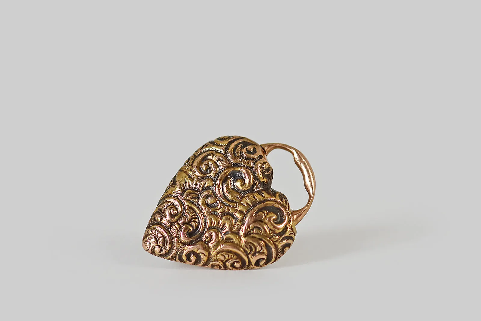 Victorian Repoussé Heart Padlock Charm