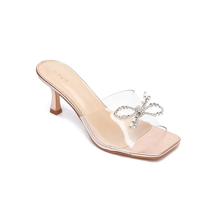 Wide Transparent Strap Heeled Sandal HL 98