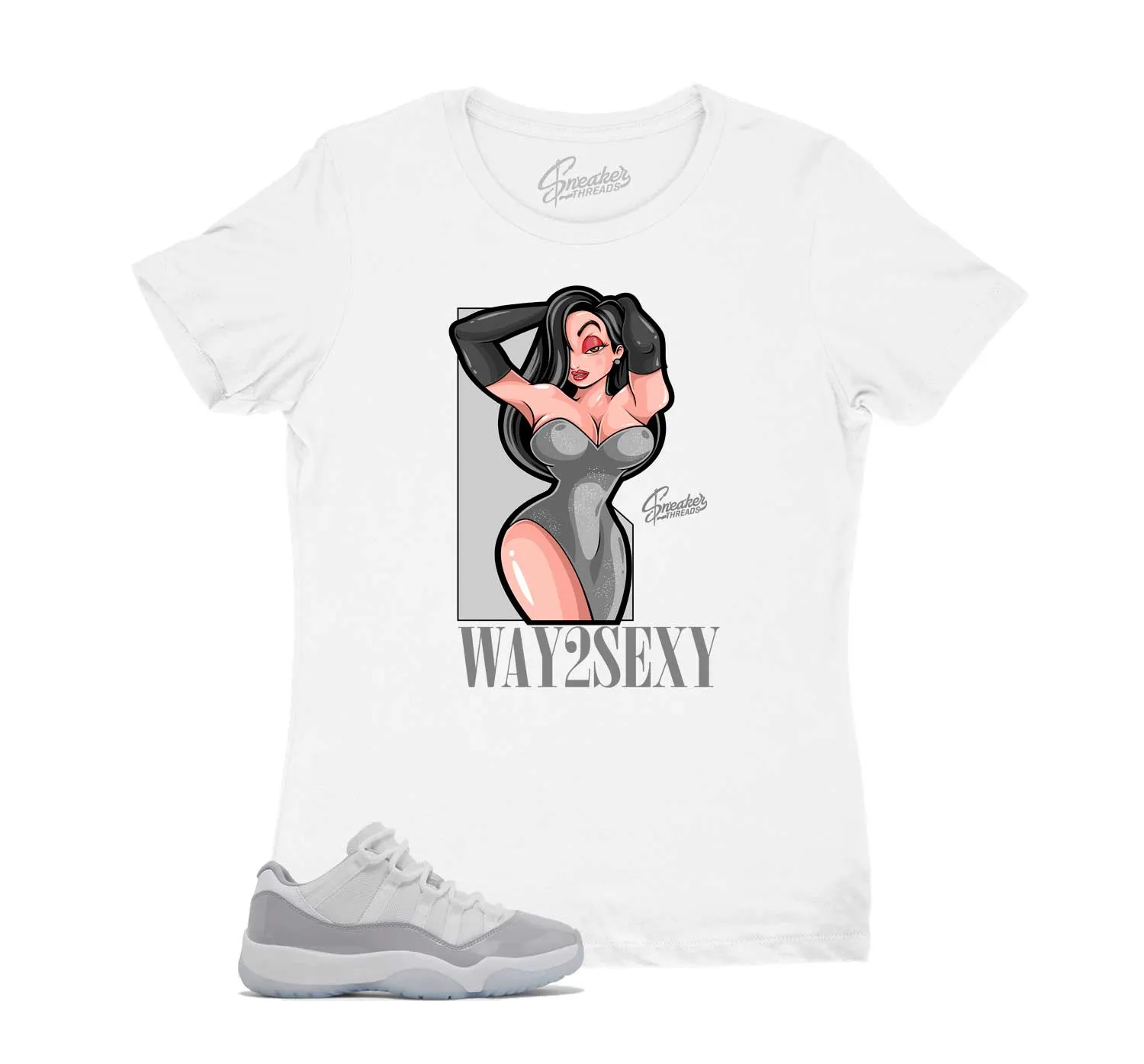 Womens Cement Grey 11 Shirt - Way 2 Sexy - White