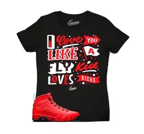 Womens Chile Red 9 Shirt - Love Kicks - Black