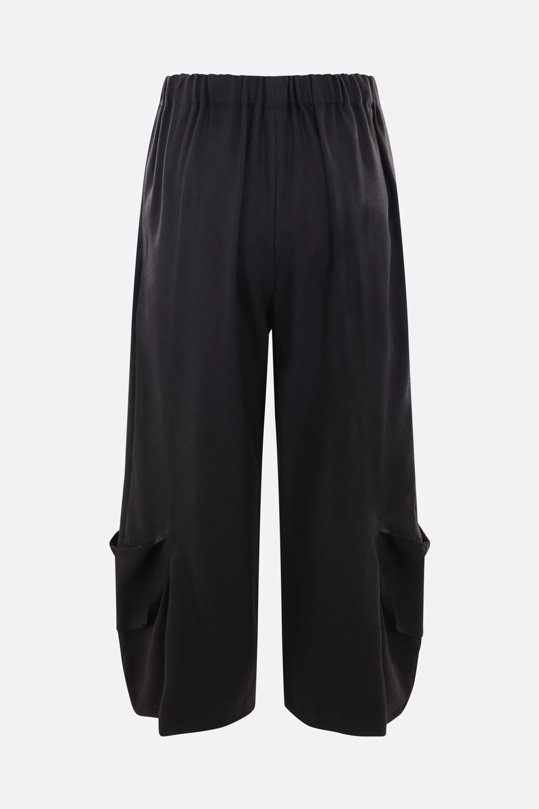 wool blend wide-leg cropped pants